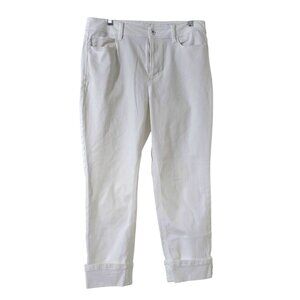 J. Jill High-Rise Cropped White Denim Jeans Size 8 Womens Casual Pants